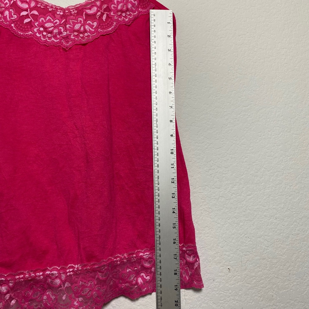 Maurices Pink Lace Trim Spaghetti Strap Cami Tank Top Womens Medium Y2K Fairy - Picture 6 of 8
